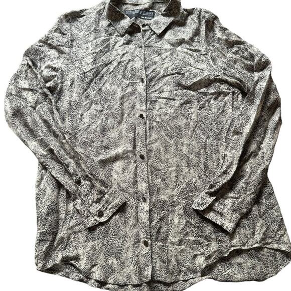 The Kooples Women’s Silk blend leopard Button Front Blouse Sz Small Long Sleeve - Picture 2 of 9